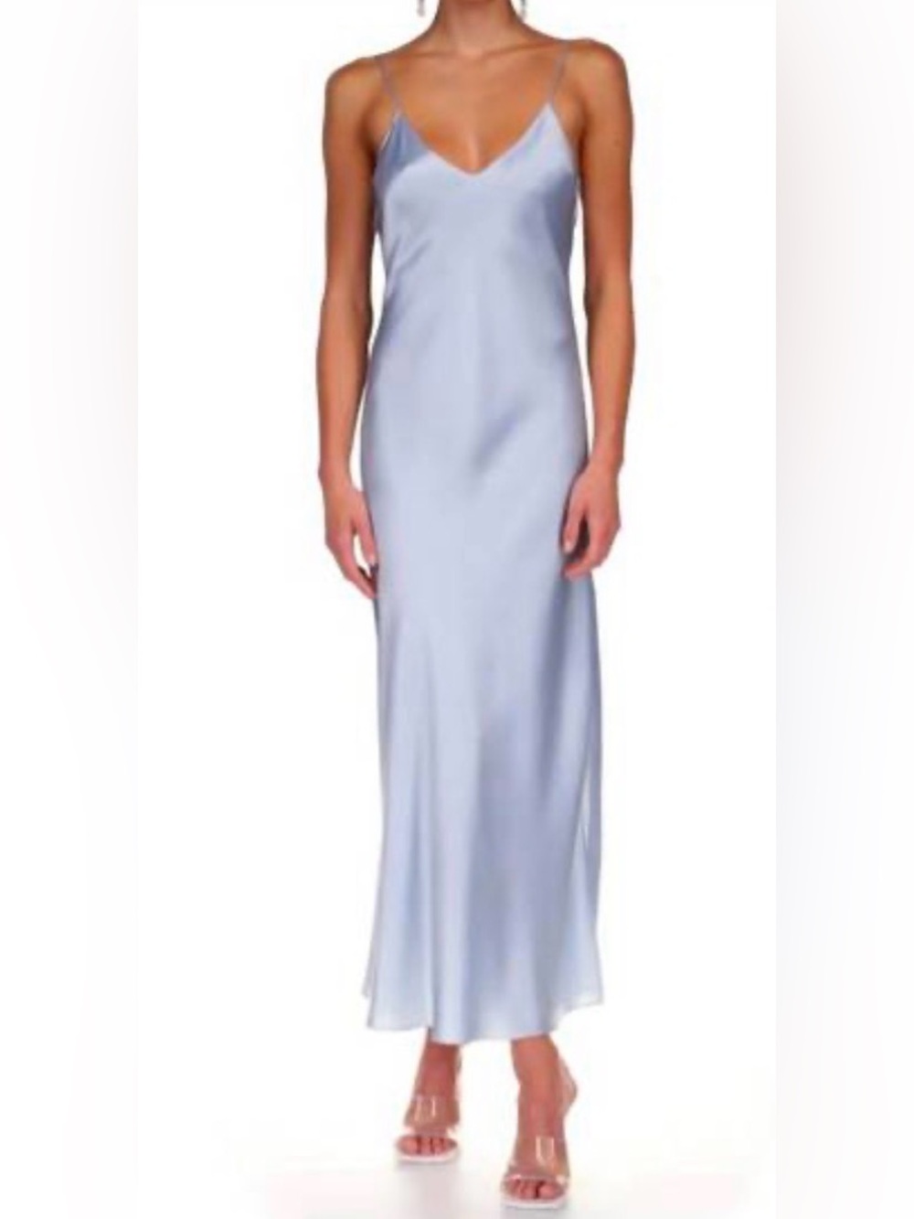 Dannijo Blue Silk Maxi Slip Dress Bias Cut S